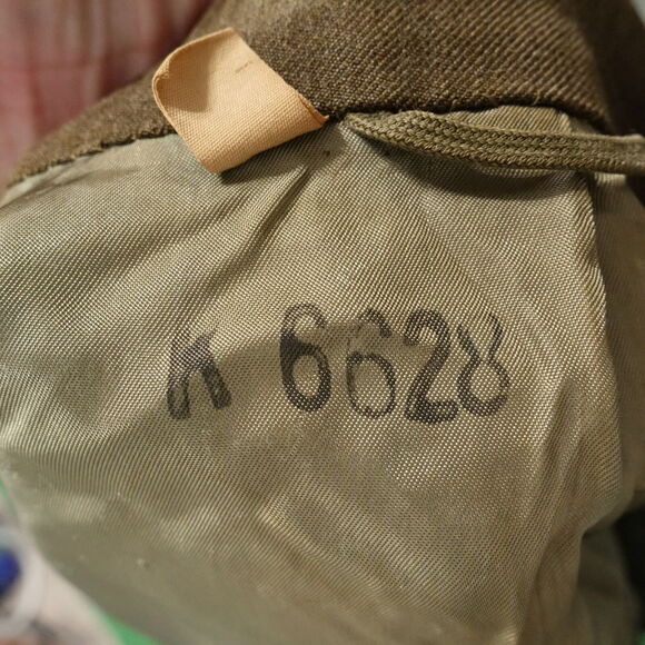 VINTAGE JACKET MANS WOOL SERGE OLIVE DRAB K 6628 1955 50s COAT 36 L NEEDS REPAIR - Picture 14 of 16